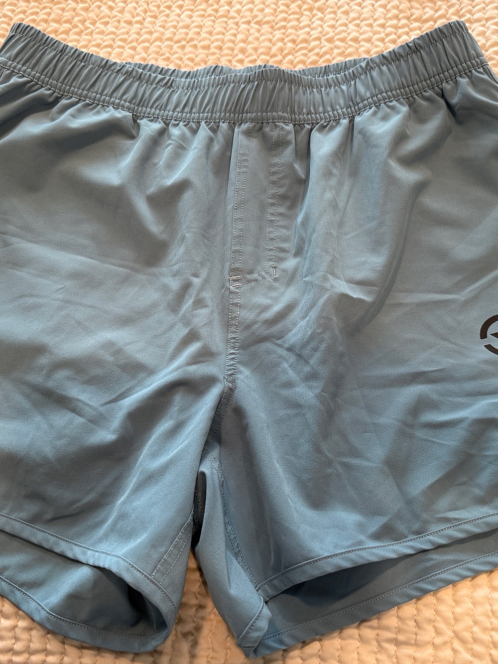 Men's Athletic Shorts in Dusty Blue with Logo